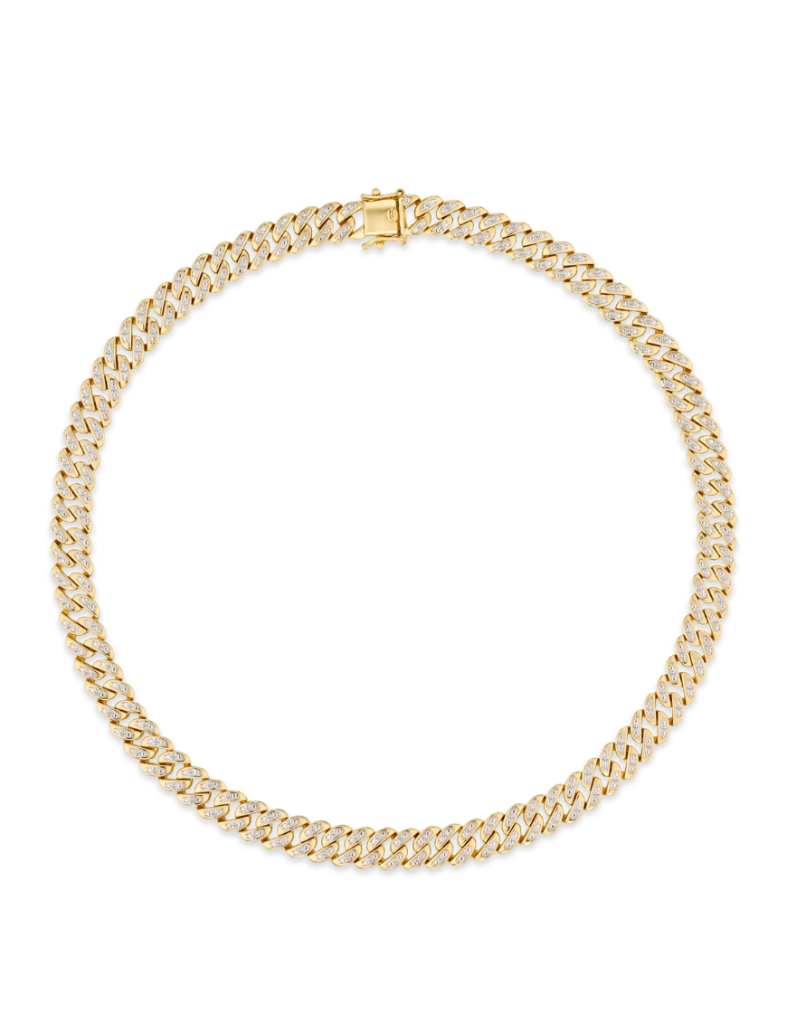 21 Inch Havana Cuban Lab Diamond Necklace 1.20ct Set in 18K Gold Vermeil