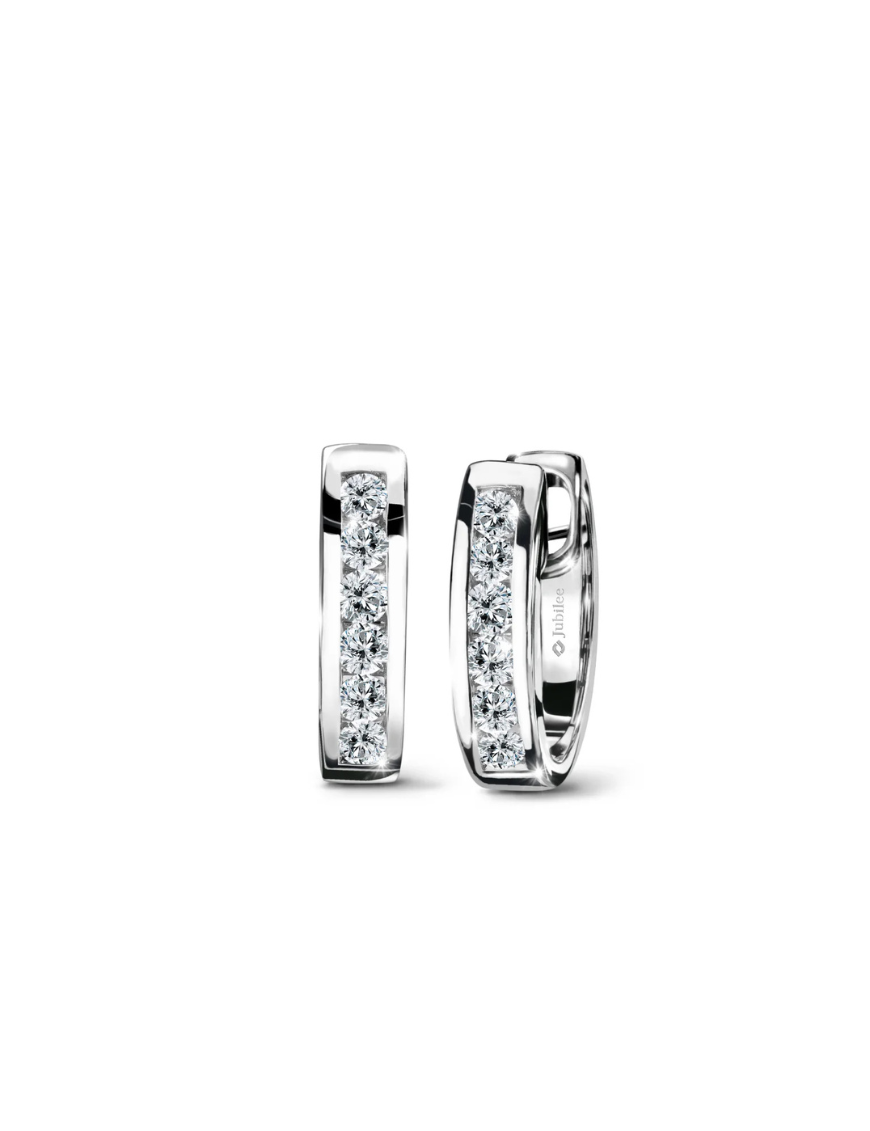 Channel Diamond Hoop Earrings