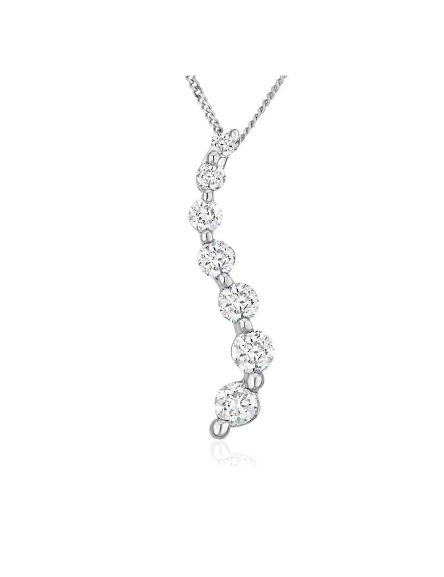 Lab Diamond Life Journey Pendant Necklace 0.25ct 9K White Gold