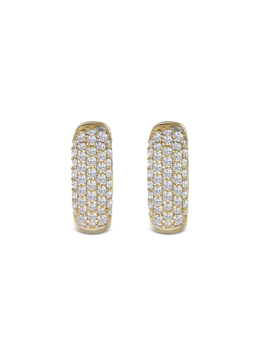 Micro Pave Huggies Lab Diamond Earrings 0.55ct in 18k Gold Vermeil